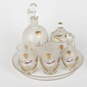 Service de nuit "verre d'eau". Dans le goût de Legras – Circa 1900