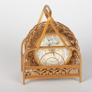 Lot de 6 dessous de verre en osier et verre avec motifs de papillons