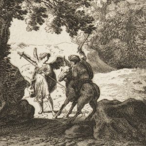 L’Ange et le Voyageur – Gravure d’Herman van Swanevelt (Reproduction XIXe)