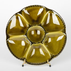 Lot de 4 assiettes à huîtres Gien – Céramique émaillée vintage