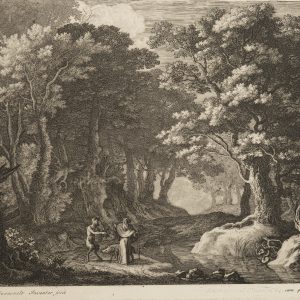 Le Diable et Saint Antoine – Gravure d’Herman van Swanevelt (Reproduction XIXe)