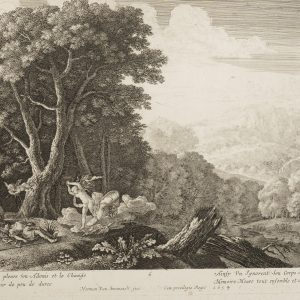 Vénus pleure Adonis – Gravure d’Herman van Swanevelt (Reproduction XIXe)