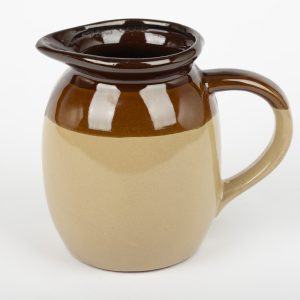 Pichet en grès émaillé vintage bicolore