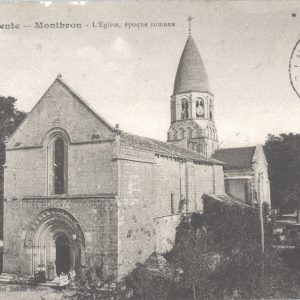 Carte postale ancienne - Église de Montbron (Charente) - 1916