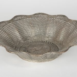 Corbeille / Panier coupe en métal tressé – Style vannerie vintage