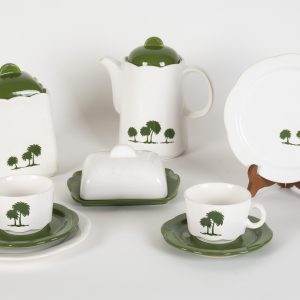 Service en céramique vintage Wächtersbach West Germany - Décor palmiers vert et
