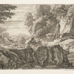 La Petite Cascade – Gravure d’Herman van Swanevelt (Reproduction XIXe)