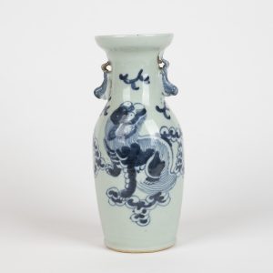Vase chinois en porcelaine céladon vert-bleu, XVIIIe siècle