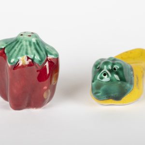 Duo de Salière et Poivrière en Céramique Vintage - Poivrons Rouge & Jaune