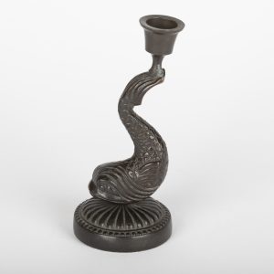 Bougeoir en bronze vintage, motif poisson