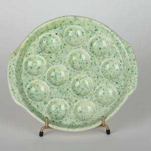Lot de 6 assiettes à escargots en porcelaine Gien – Motif “Persillade” Vintage