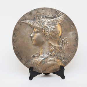 Grande médaille murale en bronze “République Française” – O. Roty – 27 cm