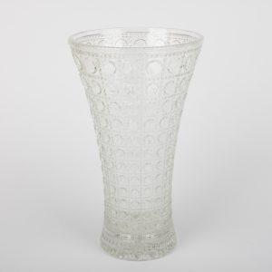 Grand Vase en Verre Pressé – Style Art Déco (30 cm)